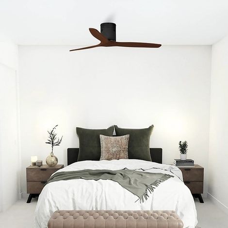 Ventilatore senza luce nero/legno Ø132cm modello SKYLER