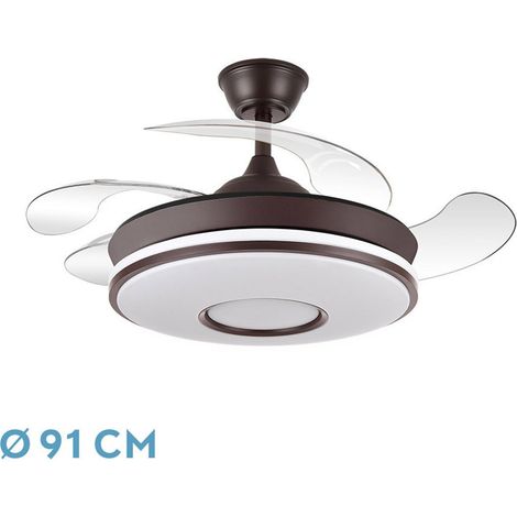 Ventilatore da soffitto DC "Dani Mini", dimmerabile con telecomando (59W 3CCT 6980lm), marrone