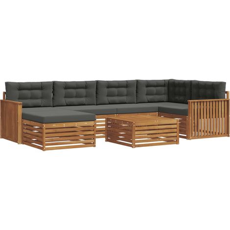 Outdoor Sofa Set with Cushion 7 pcs Natural and Anthracite vidaXL (1/5)