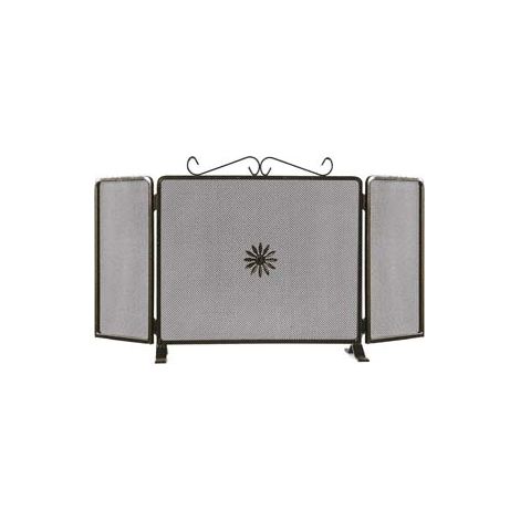 PARASCINTILLE DUE ANTE DECORO FIORE PER CAMINO  cm.80x50h. (677D)    MILLE