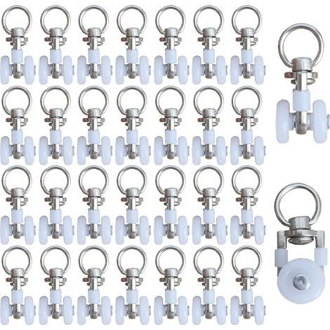 30 Stück Laufrollen, verschiebbarer Vorhanghaken, Vorhangschienenrolle, Vorhanglaufrollen, die Breite des inneren Hohlraums der Rutsche sollte größer als 30 mm sein, zum Aufhängen von Vorhängen (1/5)