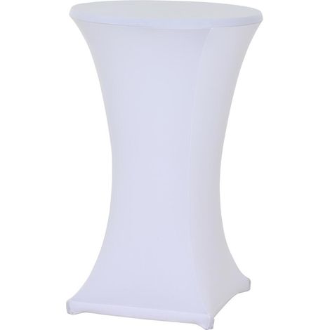 Stehtisch-Husse weiß 70-85/110 Design weiß, 92 % Polyester/8 % Elasthan (1/4)
