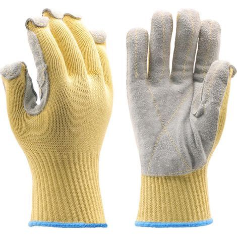 Gants d'extérieur résistants aux coupures niveau 5 - Résistants à la perforation - Résistants à la chaleur - En aramide et cuir de vachette - Gants résistants à la perforation (1/5)