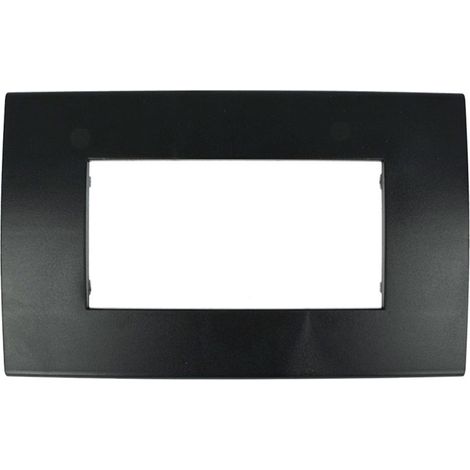 Placca NERO  4 posti compatibile con Vimar Arkè tipo 19654.71