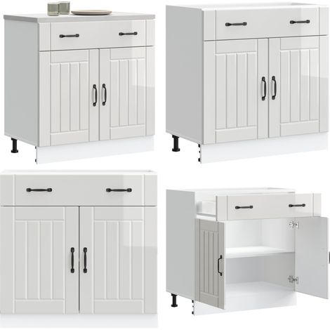 vidaXL Küchen-Unterschrank Lucca Hochglanz-Weiß Holzwerkstoff (1/5)