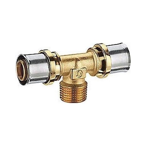 PRESSARE: RACCORDO A TEE FILETTATO MASCHIO - 1/2" x (16x2)
