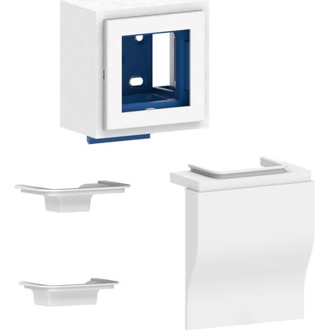 GGK BOITIER APPAREILLAGE 45X45 POUR PLINTHE ÉLECTRIQUE 4D 20X80MM BLANC 114313 (1/5)