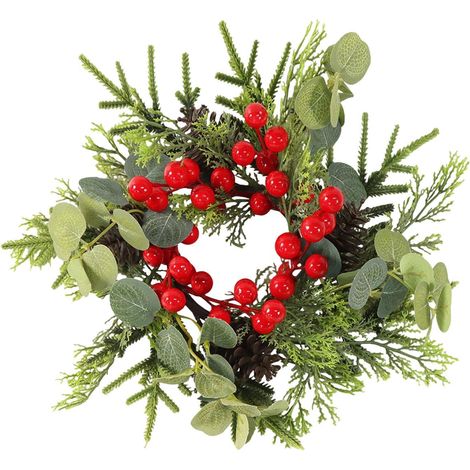 Couronne Porte-Bougie - Couronne de Décoration de Noël en PP - Pour Bougies Standard 10 cm - Idéal pour Table, Porte, Cheminée, Cuisine - 1 Pièce (1/5)