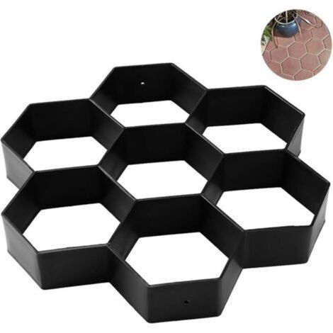 Hexagonal Paving Stone Mold Plastic Concrete Paving Step Path Paving Mold Reusable Mould for Driveway Garden Yard Patio Pool (1/4)