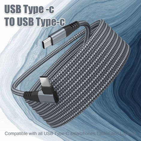 Câble USB-C avec connecteur coudé / chargeur rapide 60 W Gris 3 m (1/5)