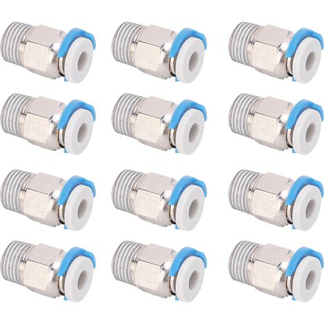 Lot de 12 raccords pneumatiques à poussoir pour extrudeuse d'imprimante 3D, filetage CR10 M10