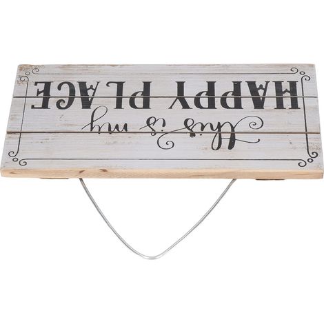 Panneau décoratif en bois, original et imperméable, à suspendre, avec l'inscription « Happy Place » pour la cour. (1/5)