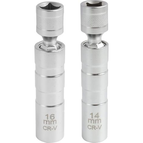 2pcs Spark Plug Wrench for Car, 14mm and 16mm Sockets, Spark Plug Disassembly and Installation Tool, Magnetic and Rotary Design, Length 98mm, for Mechanics and DIY (1/5)