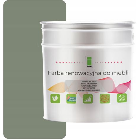 Peinture pour meubles de cuisine 7033 gris satiné 2,5 L pour façades en bois 2 en 1 (1/5)