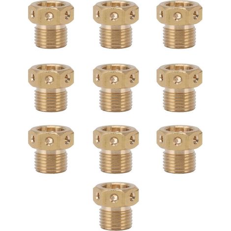Packung mit 10 Messing-Mehrloch-Sprühdüsen, korrosionsbeständig, für Garten- und Rasenkühlungssysteme, M16x1,5
