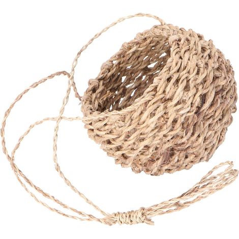 Panier de rangement DECHOUS en corde chanvre tressée pour plantes et jouets, mini suspendu, marron (1/5)