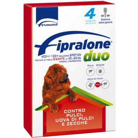 Formevet Dog Fipralone Duo 40-60 Kg - Confezione Da 4 Pipette (1/2)