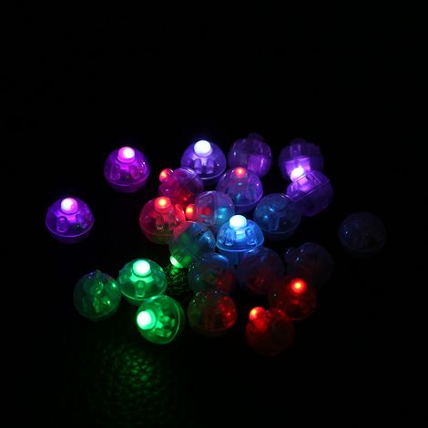 Lot de 100 boules lumineuses rondes pour guirlandes LED RGB, déco mariage, Noël, fête à la maison, balles flash multicolores. (1/3)