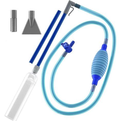 Aspirateur de bain à remous, aspirateur manuel sans fil de 3 m pour changement d'eau de piscine, aspirateur de spa portatif avec ampoule compressible, 2 buses, tuyau flexible pour nettoyer la saleté (1/4)