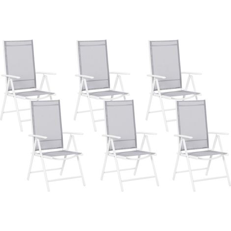 Gartenstuhl 6er Set CATANIA Metall Grau