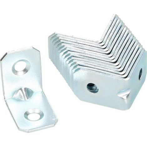 Connecteur d'angle 25 x 25 x 18 mm - En acier - Équerre de construction - Trou de montage - Équerre de meuble - Galvanisé - Charge lourde - Raccord en bois - Équerre de montage de chaise (25) (1/5)