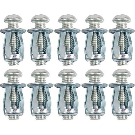Lot de 10 ancrages en métal M4 x 20 pour cavités et murs creux robustes pour la décoration de la maison et les fixations sur les cavités et les murs en plaques de plâtre (1/5)