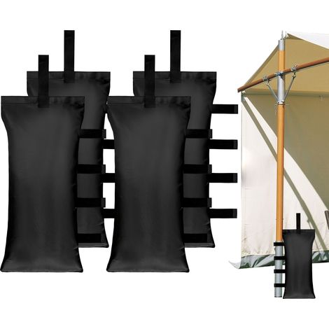 4 sacs de sable coupe-vent pour tente, sac de lestage pour parasol, sacs de sable d'extérieur, sans sable (1/5)