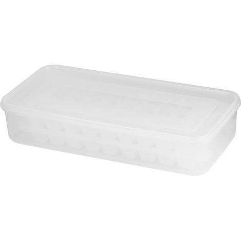 Lebensmittelechte Eiswürfelform für den Haushalt, inklusive Aufbewahrungsbox mit dicht schließendem Deckel, 1,7 l Behälter, 2 Ebenen, 72 Fächer (1/5)