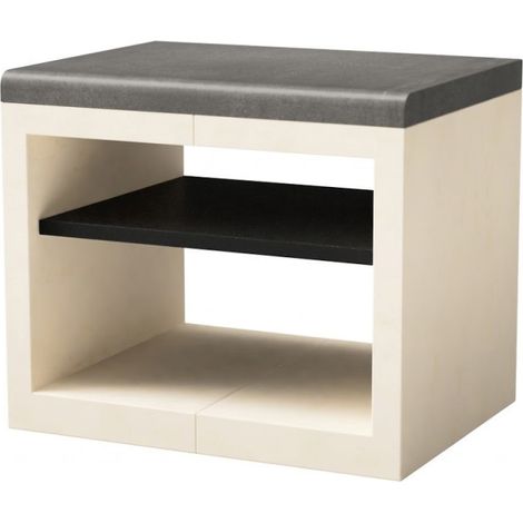 Kitaway - Modulo con panca integrata per barbecue, 84×63×71 cm Base bianca/grigia per barbecue da giardino (1/5)