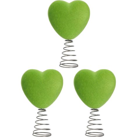 Decorazioni a forma di cuore verde per la cima dell'albero di Natale - 3 pezzi (1/2)
