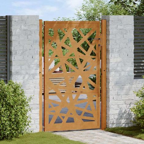 vidaXL Puerta de jardín 100x150 cm acero corten diseño ligero (1/5)