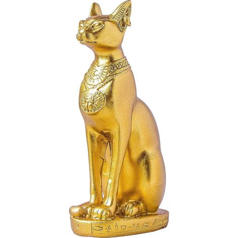 Statue de Basteto, déesse égyptienne du chat, ornements égyptiens (10,7 cm d'or) (1/5)