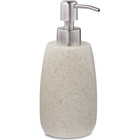 Dispensador de jabón líquido con bomba práctico baño cocina 18 x 7,5 x 9 cm de poliresina gris 130009172 (1/5)