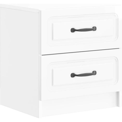 Bedside Cabinet High Gloss White 43 x 34.5 x 44.5 cm vidaXL