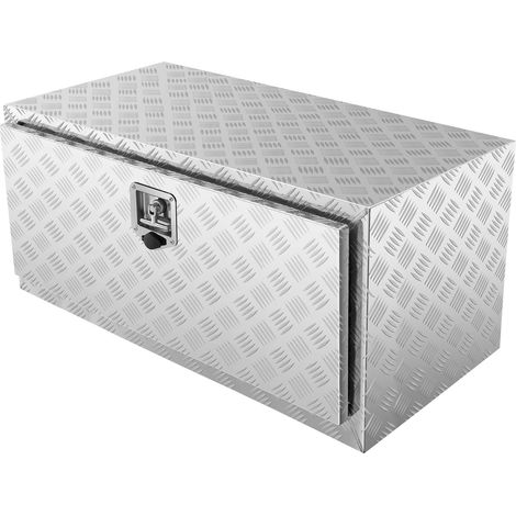Mophorn Unterboden-LKW-Box,91,4x61x61cm Pickup-Aufbewahrungsbox,robuster Werkzeugkasten aus Aluminiummit Diamantplatte und Schloss und Schlüssel,wasserdichte Anhänger-Aufbewahrungsboxmit