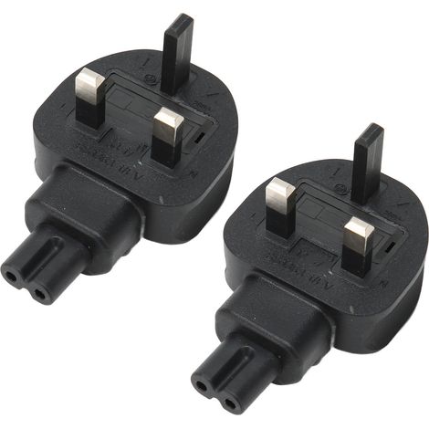 Adaptateur secteur universel standard pour ordinateur (2 prises britanniques vers IEC 320 C7, 100-250 V), haute performance. (1/5)