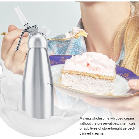 Tragbarer Sahnespender aus Aluminium (1000 ml) – ideal zum Aufschäumen und Dekorieren (1/5)