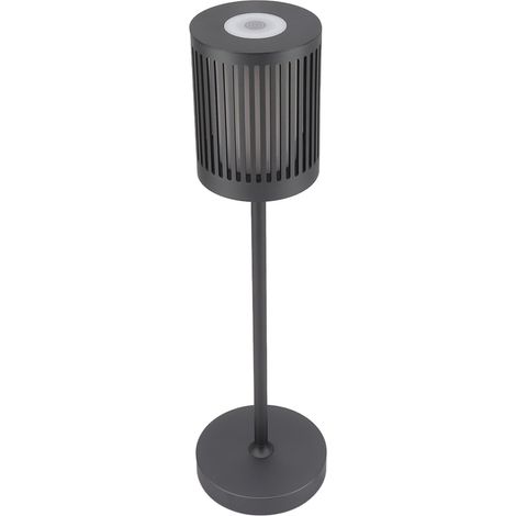 Kabellose LED-Schreibtischlampe, dimmbar per Touch, wasserdicht, Metallgehäuse, 5000-mAh-Akku, USB-aufladbar, Schreibtischlampe für Schlafzimmer, Arbeitszimmer und Outdoor-Bereich, Grau (1/5)