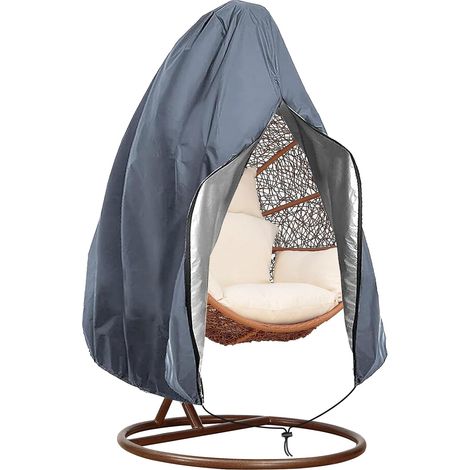 Hängesessel Abdeckung Outdoor 190 x 115 cm – wasserdichte Schutzhülle aus Oxford-Gewebe mit Reißverschluss & Kordelzug – UV-beständig, Winddicht, Universalpassform für Hängesessel/Schwebesessel