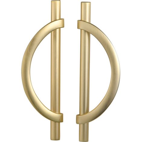 2er-Pack Schrankgriffe in gebürstetem Gold, Lochabstand 128 mm (5 Zoll), Küchenschrankgriffe, Beschläge, Küchenschrankgriffe, Kleiderschrankgriffe