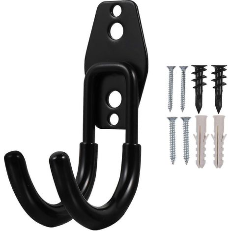 Stück Schwerlast-Eisenhaken Wasserrohrhaken Schlauchorganisator Hängehalterung für Garten und Haushalt (Schwarz)-12.00X6.50X3.50CM-Black (1/4)