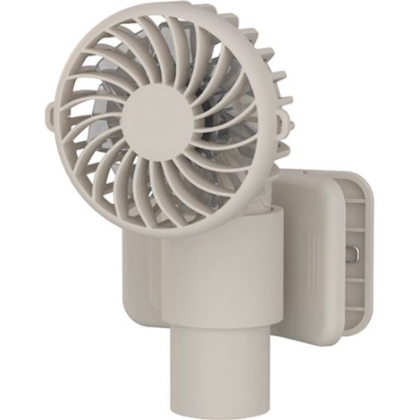 Ventilateur de cou portable – Clip – 3 réglages – 7 pales – Marron clair – Mains libres (1/5)