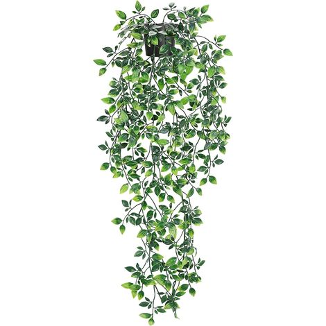 Plante artificielle à suspendre avec feuilles de mandala réalistes (1/5)