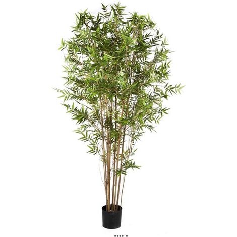 Bambou du Japon Oriental artificiel H 120 cm 1554 feuilles en pot - dimhaut: H 120 cm - couleur: Vert