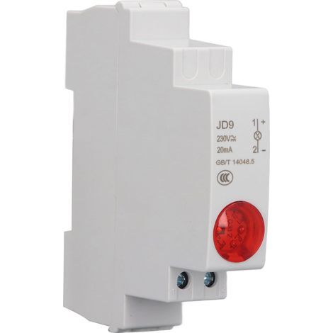 LED indicator light on DIN rail, circuit indicator for 230V AC/DC distribution box (1/5)