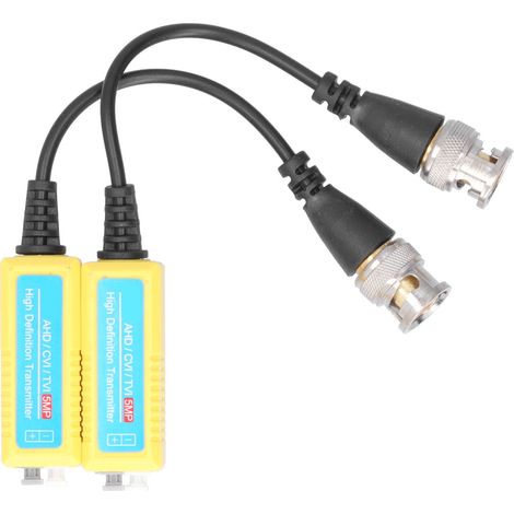 2 baluns vidéo passifs 5MP CCTV Haute Définition BNC Émetteur à paires torsadées pour caméra de sécurité AHD/CVI/TVI