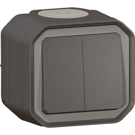 Legrand 069775L Interruptor doble Plexo antracita IP55 (1/3)