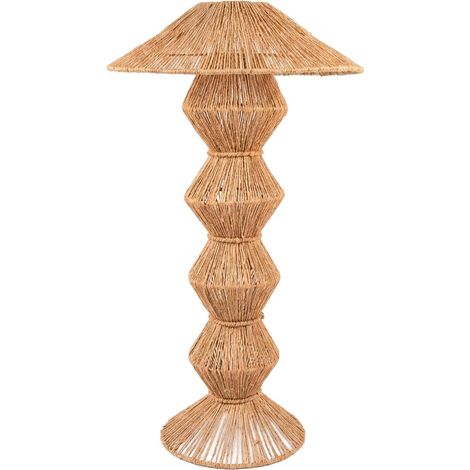 Lampe de table en jute naturel avec pied tourné beige 74 cm (1/5)