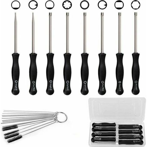 VURAHOME - Tournevis de Réglage de Carburateur 8 Pcs Nettoyage Moteur Réparation Convient à La Plupart des Moteurs avec Mallette de Transport (1/5)