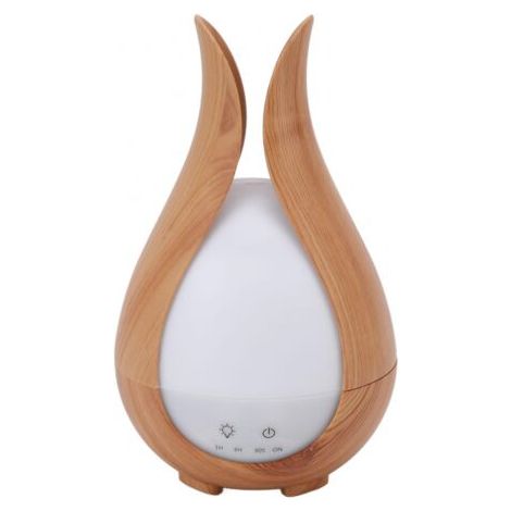 Humidificateur d'air en grain de bois avec veilleuse LED colorée et télécommande Diffuseur d'aromathérapie 200 ml